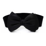 Centura eleganta din elastic cu funda BLT060AA Neagra - HandMade